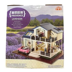 Provence Lavender Miniature Doll House DIY House Model Kit Wooden Handmade 3D